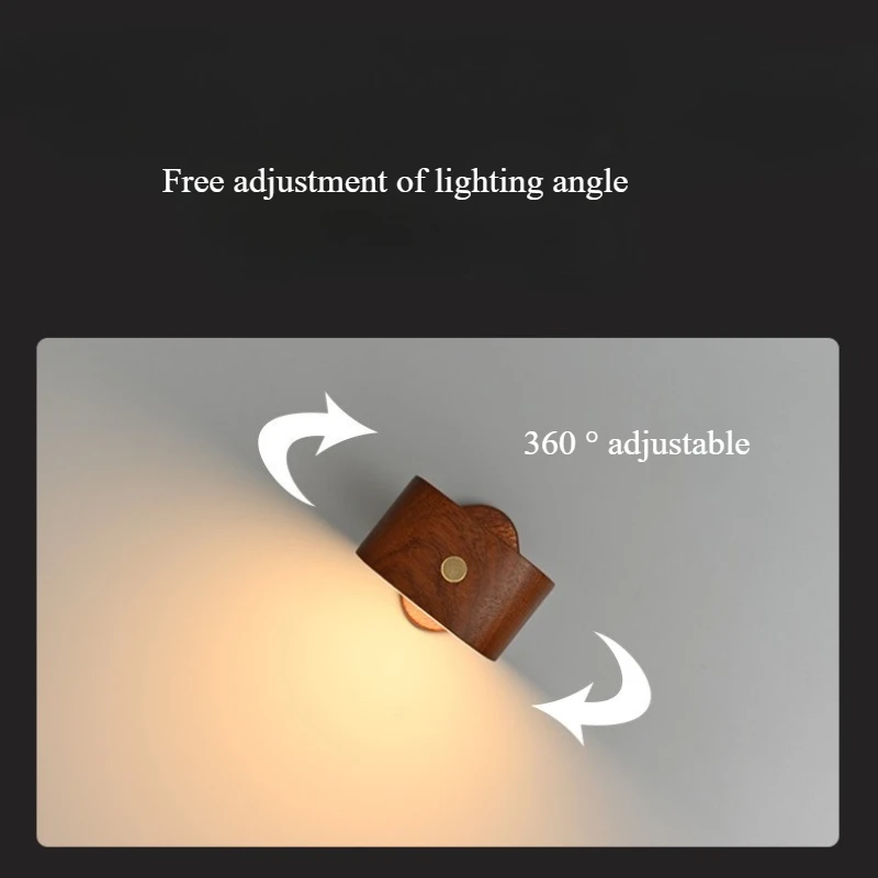 Nice Radar Sensing ไม้ Night Light แบบพกพาไร้สายชาร์จโคมไฟตั้งโต๊ะอัจฉริยะ Human Body Sensing