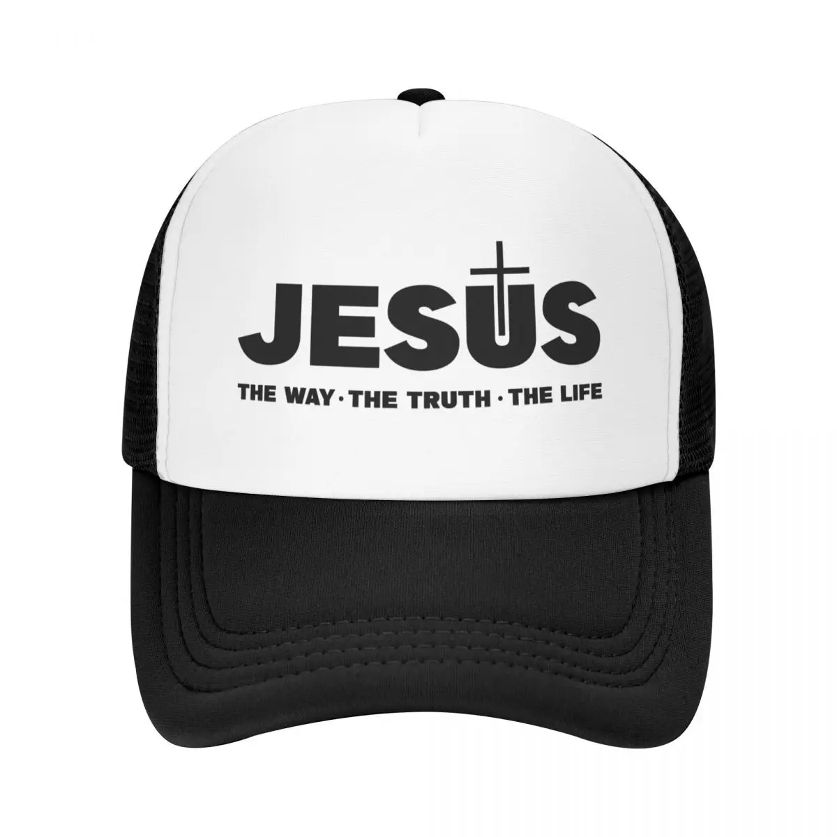 

Custom Jesus Christ The Way The Truth The Life Trucker Hat Adult Christian Faith Adjustable Baseball Cap Women Sun Protection