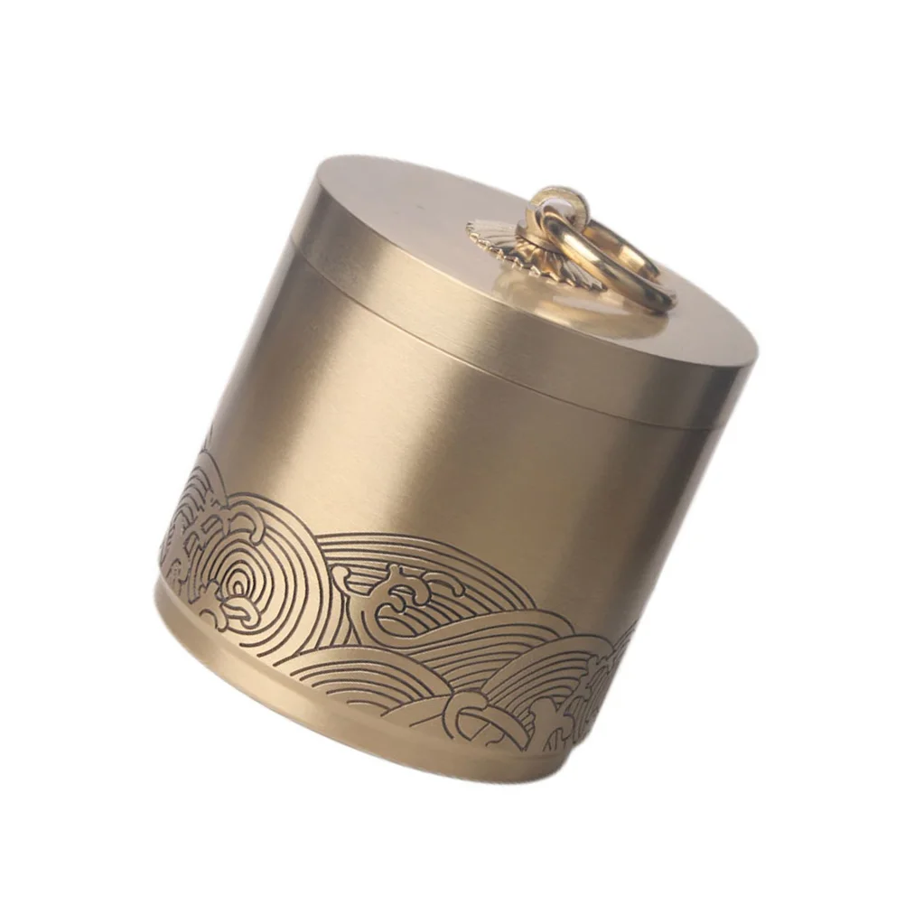 

Brass Ashtray Holder Lidded Desktop Cigarette Decorative Container Indoor Smoke Storage Clean Living Gift