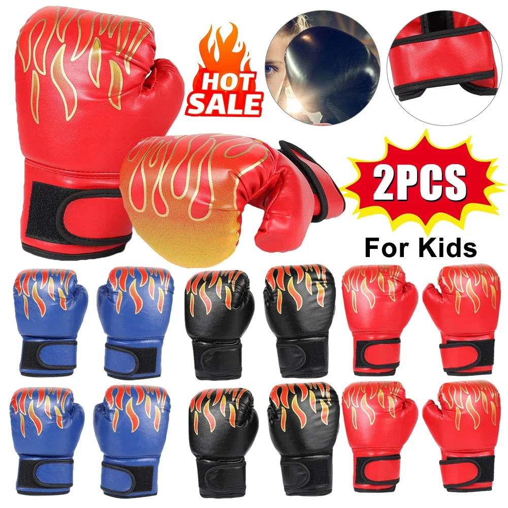 1 Pair Kids Boxing Gloves for Children Fighting Mitts Comfortable Adjustable Professional Karate Punching Boxing Training Gloves