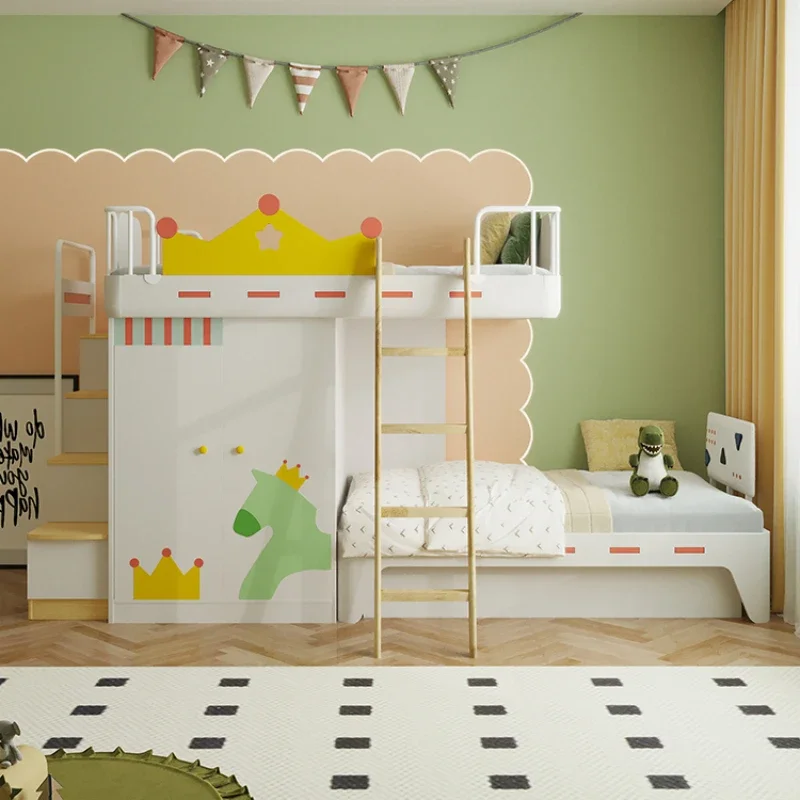 solid wood  multifunctional small apartments, children's bunk beds, two bunk beds, mother