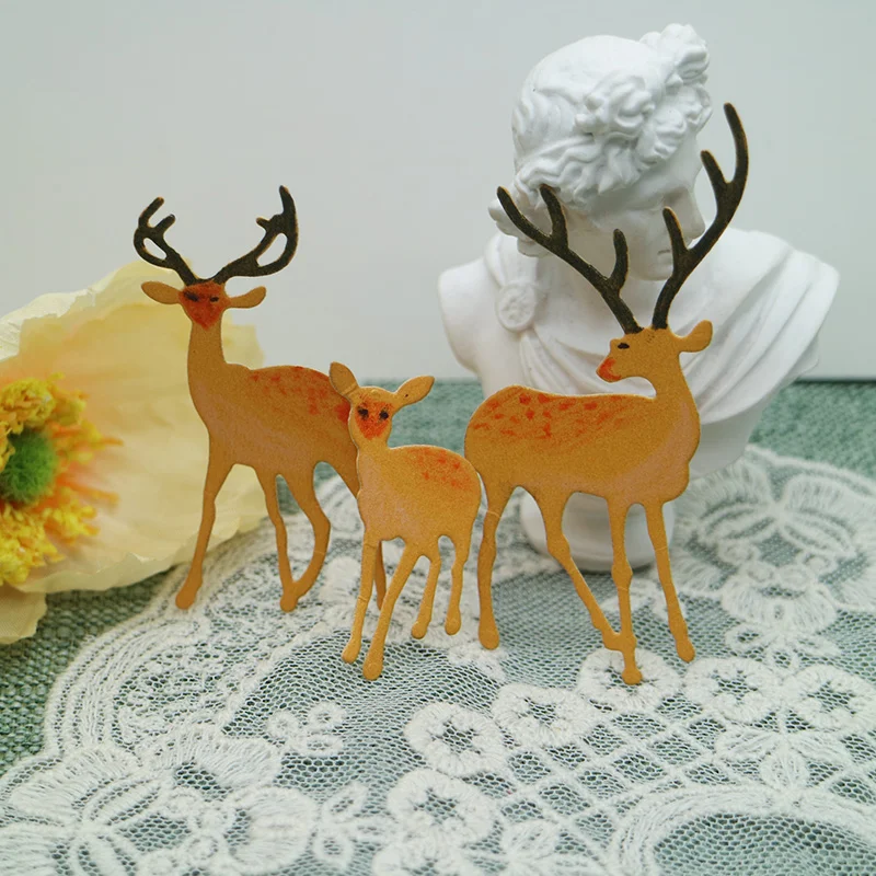 Christmas Elk Deer Knife Mold DIY Greeting Card Punch Stencil Scrapbooking Embossing Template Handicrafts Metal Cutting Dies