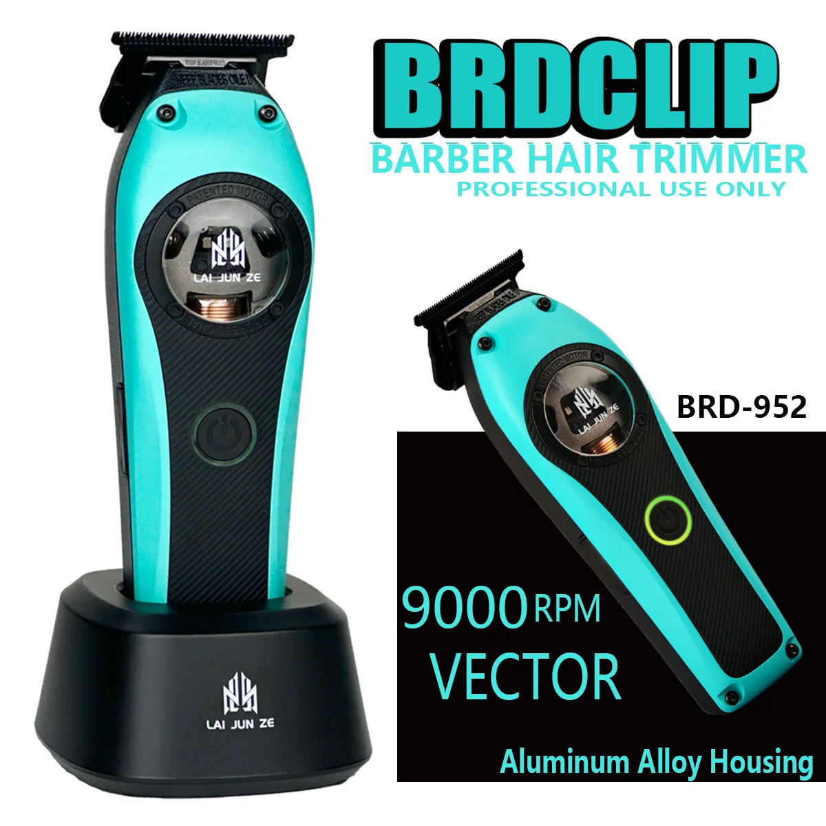 

BRDCLIP BRD 952 Metal Housing Professional Men's Hair Trimmer 9000RPM Magnetic Vector Motor Hair Finished Machine Barber Clipper