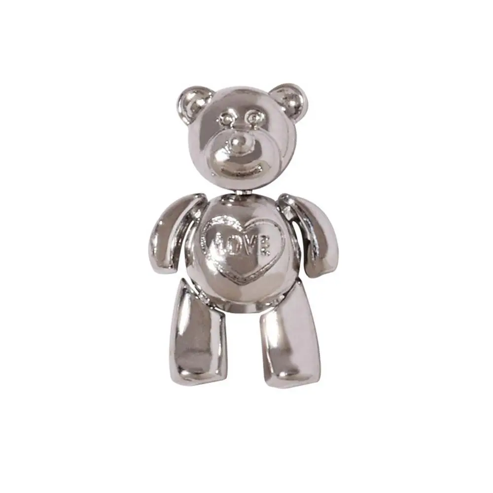 Glitter Silver Bow Small Bear Lock Love Bunny 3D Nail Decoration Nail Art Diamond Pendant DIY Nail Art Jewelry