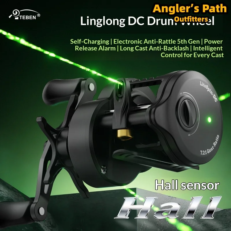 Teben Sdc Smart High Precision Electromagnetic Brake Baitcasting Reel Anti Backlash Long Casting General Purpose Self Charging