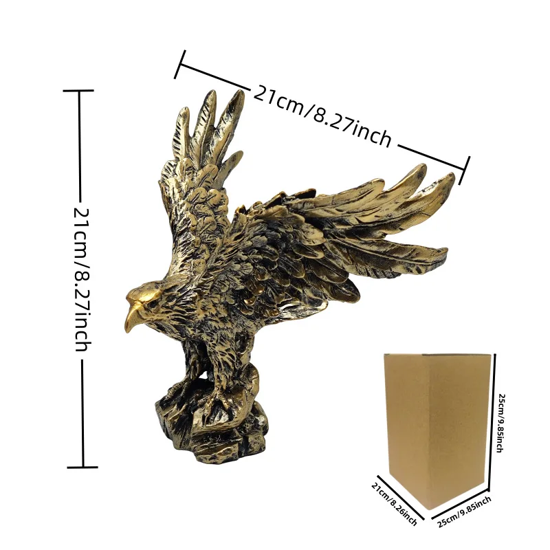 Cross-border wing spread eagle handicraft ornament eagle resin ornament home lion head living room office