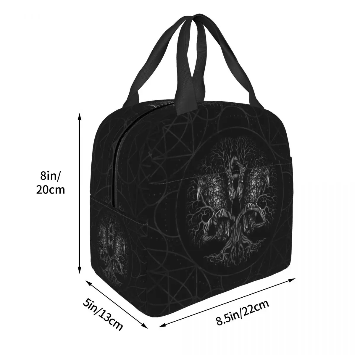Tree Of Life Yggdrasil With Raven Insulated Lunch Bag for Women Kids Portable Food Boxes Thermal Lunch Box Tote