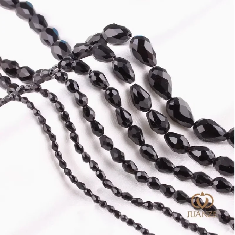

1PC Black Crystal Teardrop Beads Glass Crystal Beads Diy Beading Materials Bracelet Beading Crystal Beads