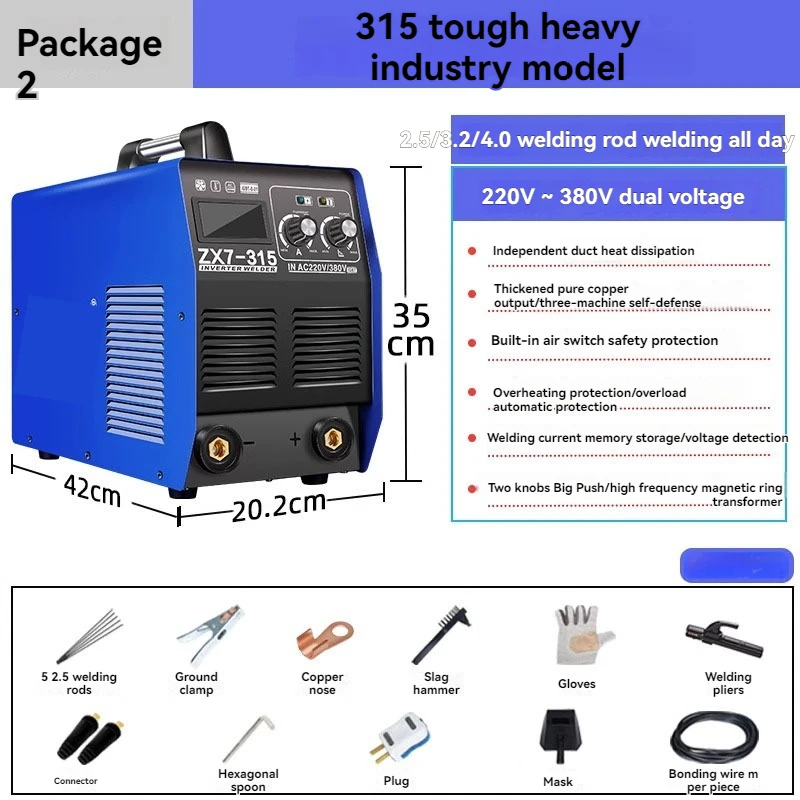 

ZX7-315 220v 380v 2-12mm Digital Display Welding Machine Mini Arc Welding Machine Handheld Electric Tools