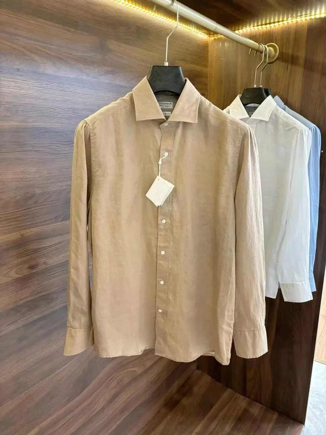 BC Italian 100% Linen Business Casual Elegant Long Sleeve Shirt
