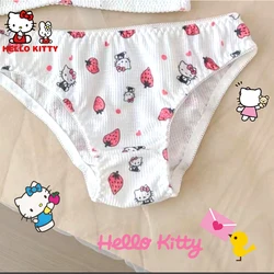 Kawaii Hello Kitty Melody Cartoon Anime Cute Briefs Children Underwear Panties Strawberry Printing Undies Shorts Underpant