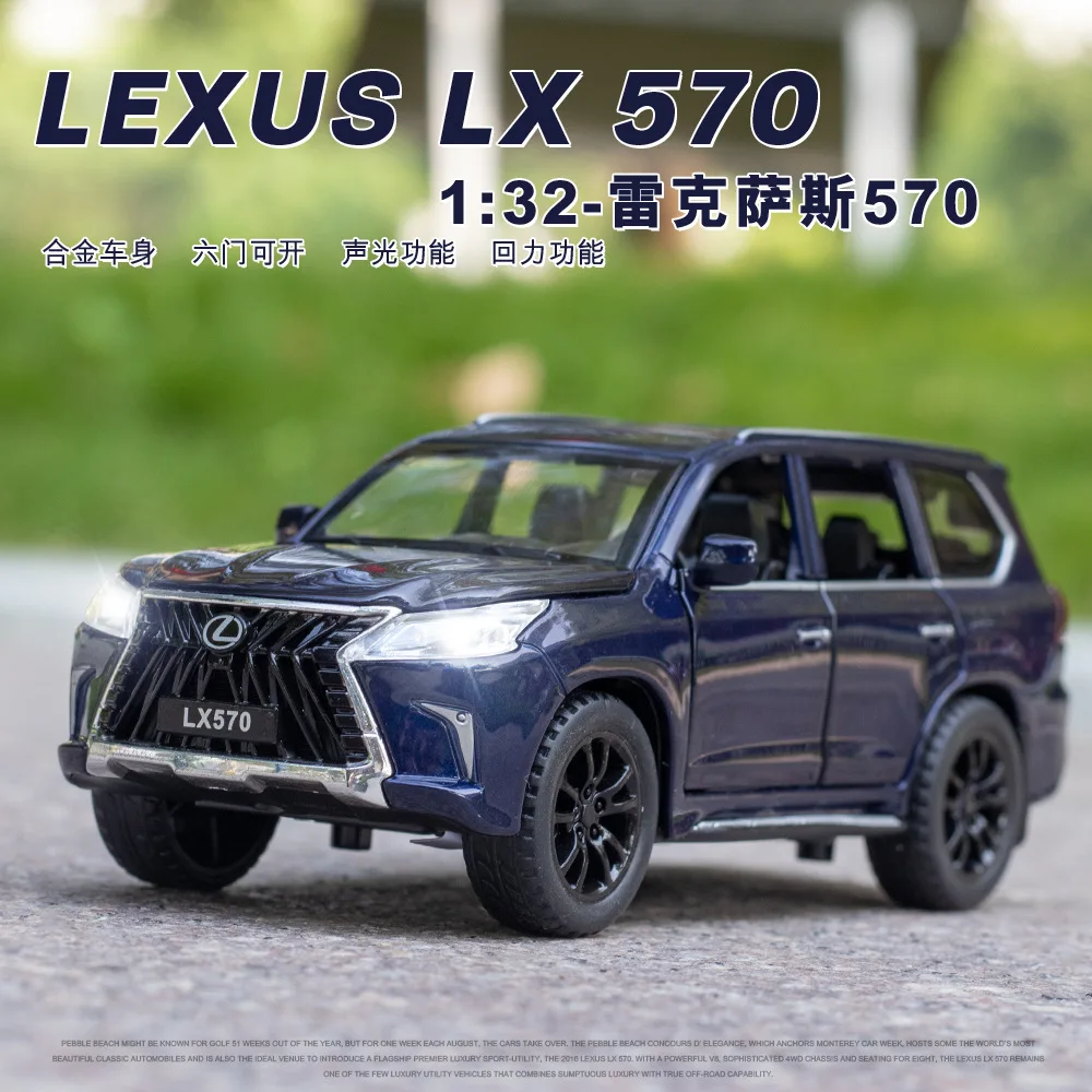 

1:32 LEXUS LX570 High Simulation Diecast Metal Alloy Model car Sound Light Pull Back Collection Kids Toy Gifts A257