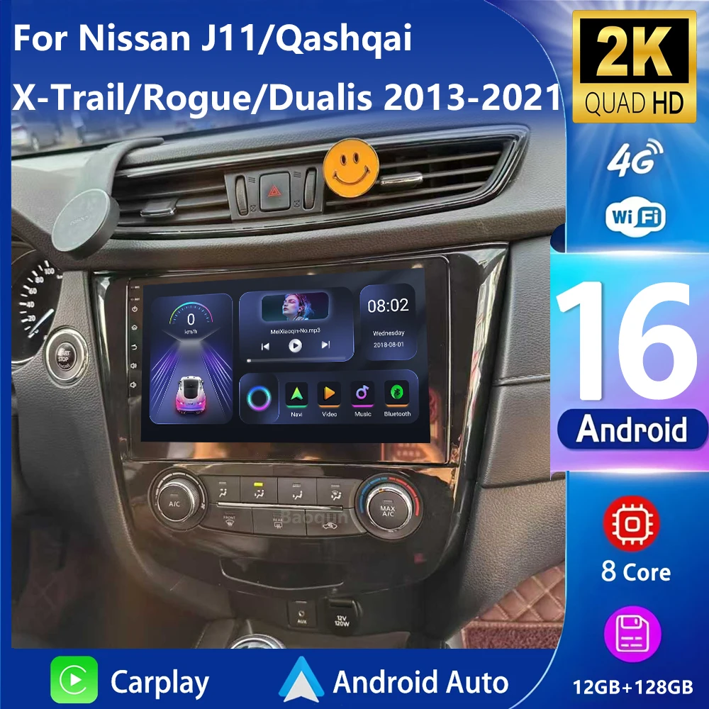 Автомобильное радио Vtopek 2 Din Android 16 для Nissan J11/Qashqai X-Trail/Rogue/Dualis 2013-2021, мультимедийный плеер, головное устройство Carplay DVD