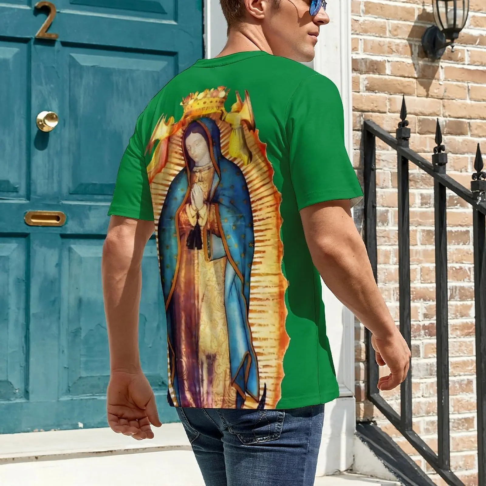 Summer T-Shirt Our Lady of Guadalupe T-Shirts Virgin Mary Street Style Popular Tees For Men Short-Sleeve Custom Plus Size Tops