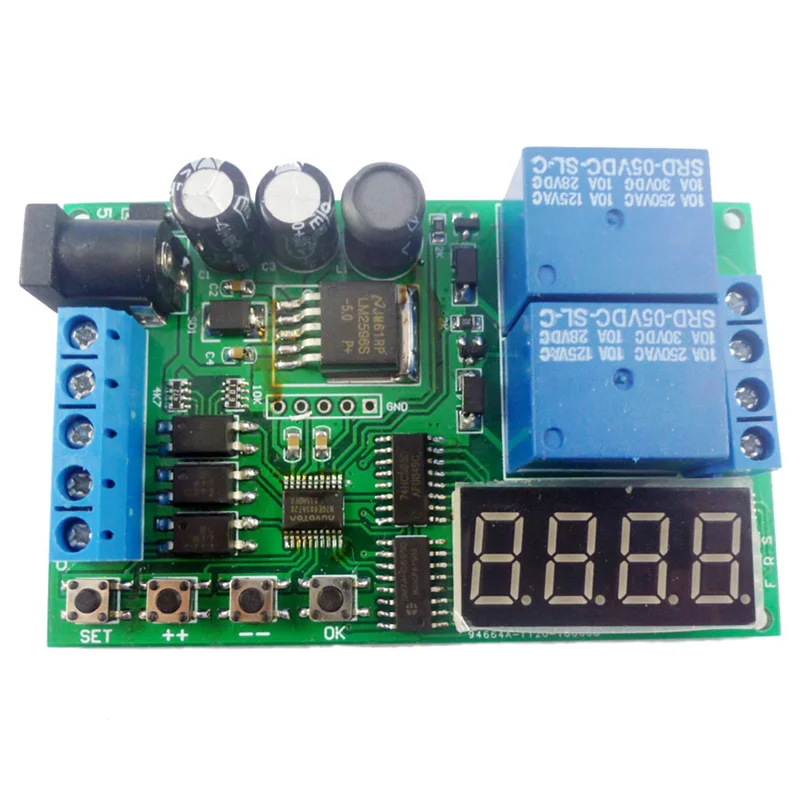 

AA19 IO53A02 DC 5-24V Cycle Delay Relay Module 0.1S-999Min Adjustable Time Control Switch Motor Forward Reverse Controller