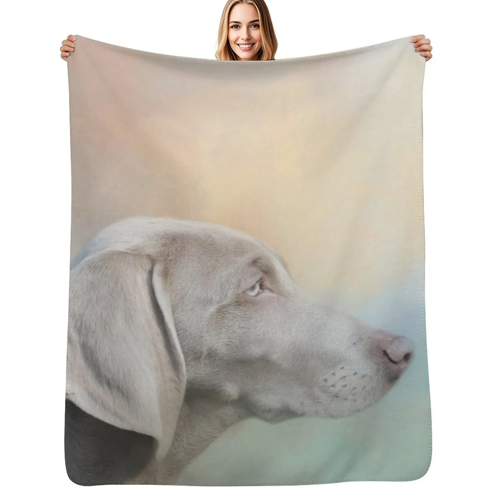 

Beautiful Weimaraner Dog Throw Blanket Travel Size Cozy Blanket for Plane Train