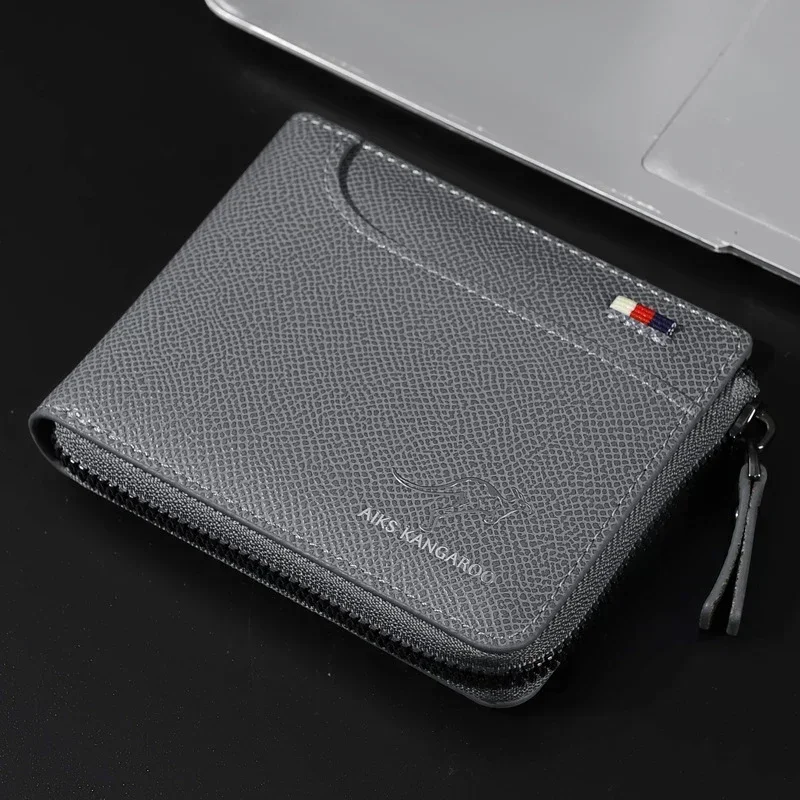 RFID Credit Card Holder Wallet for Men	PU Leather Zipper Small Men Cardholder Wallets	Luxury Designer Zipper Women Purse