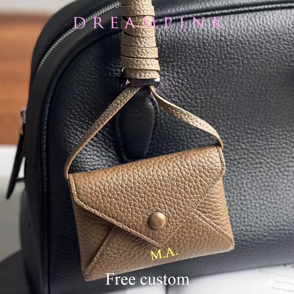 

Custom Letters Mini Women Bag Genuine Leather Small Makeup Handbags Charm Personalize Name Envelope Coin Wallet Shoulder Bag