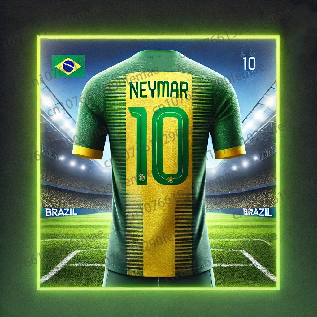 2024 Brazilian Fans T Shirt NO10 Neymar Youth Outdoor Sports Football Men T Shirt Classic Training Uniform Sweatshirt Jerseys