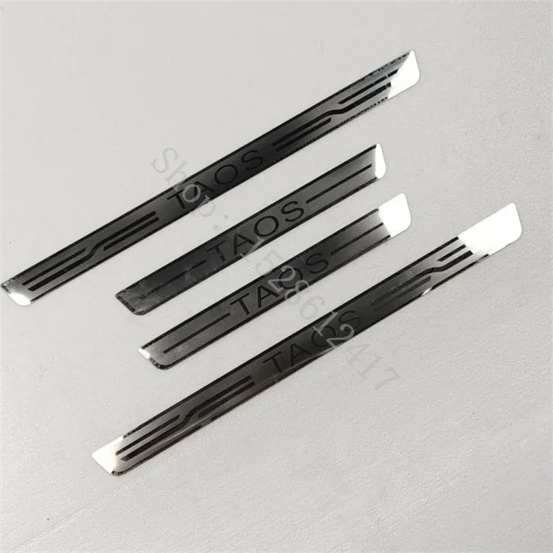 Door Sills Plates Guard For Volkswagen Taos 2021 2022~2024 car Styling Sticker Scuff Plate Guard Entry Door Guard Sills