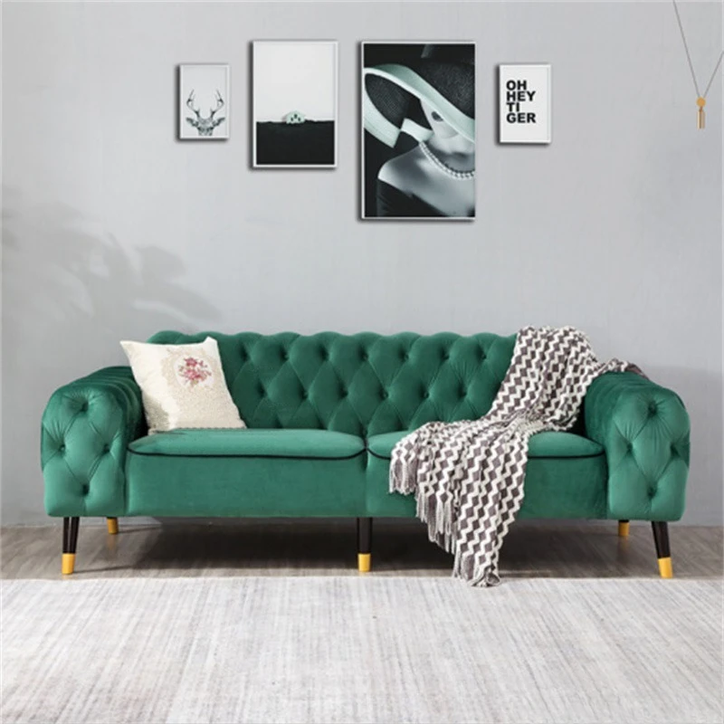 Furniture Fabric Sofa Living Room Flannel Pull-up Leisure Sofa
