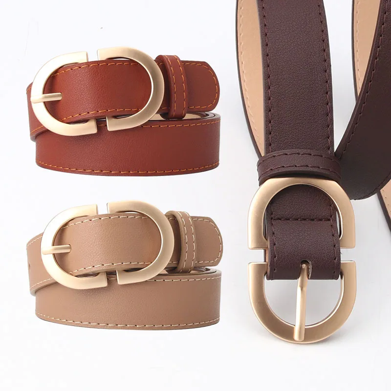 

New High Quality Belts for Women Simple Versatile Jeans Belt Fashion PU Leather Metal Buckle Strap Lady Girls Leisure Waistband