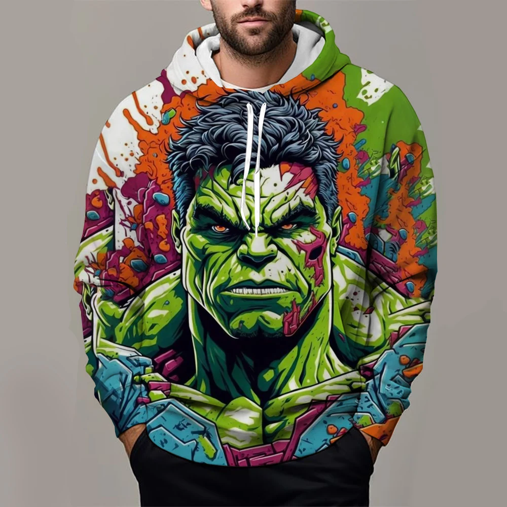 Marvel Hulk print 3D Print Hoodie, Cool Hoodies Mens,Spring Autumn Pullover Hooded Sweatshirt,Oversized Harajuku Y2k Clothes