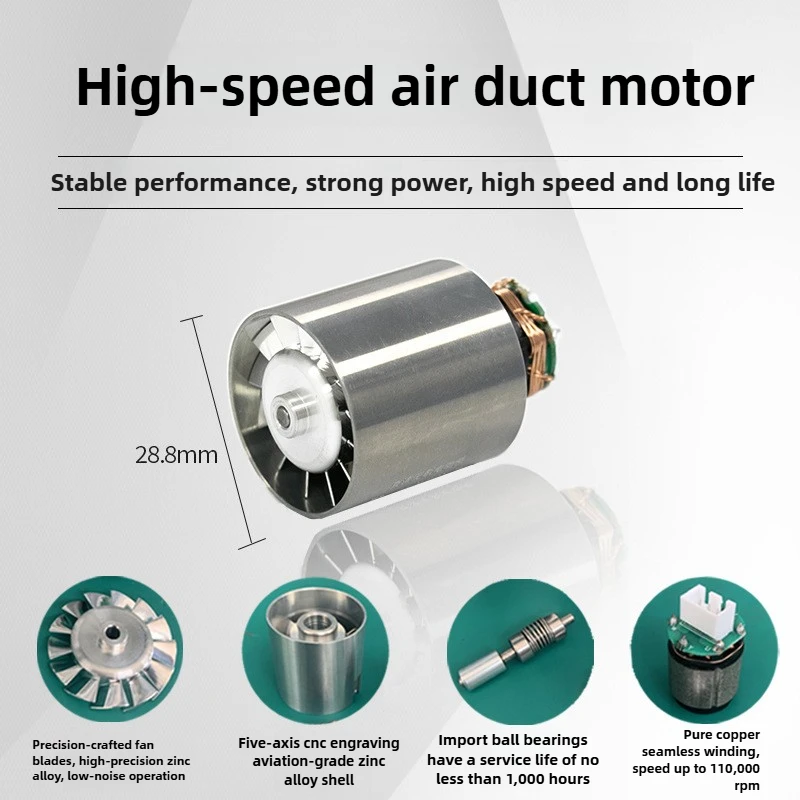 

Бесщеточный двигатель постоянного тока 7,4 В, турбинный двигатель жестокого вентилятора, высокоскоростной двигатель с металлическим каналом 80 000