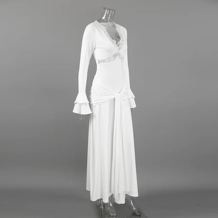 Picture 4: 2026 Lace Mesh Pleated Slightly Transparent Dress Suspender  Evening Long Dress