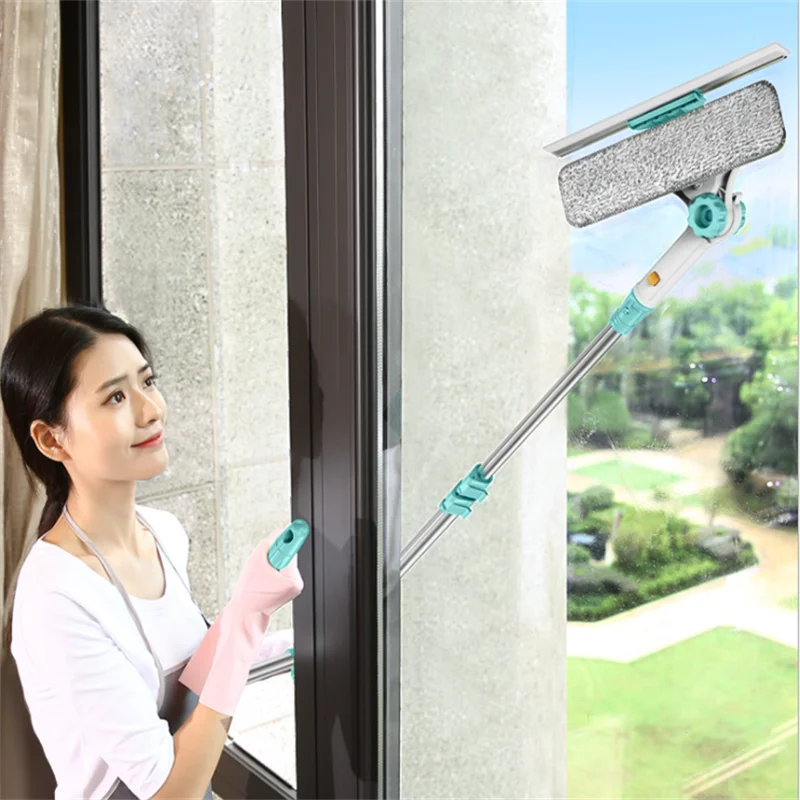 U-type glass wipe double-layered high-rise retractable double-sided wipe window artifact high-rise cleaning cleaning household