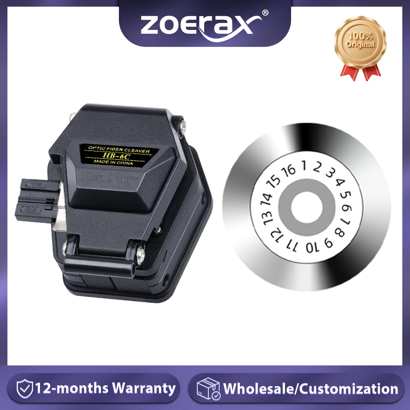 ZoeRax 고정밀 섬유 절단기, FTTT 광섬유 케이블 도구용, 16 개의 표면 날이 있는 S-6C 광섬유 절단 칼