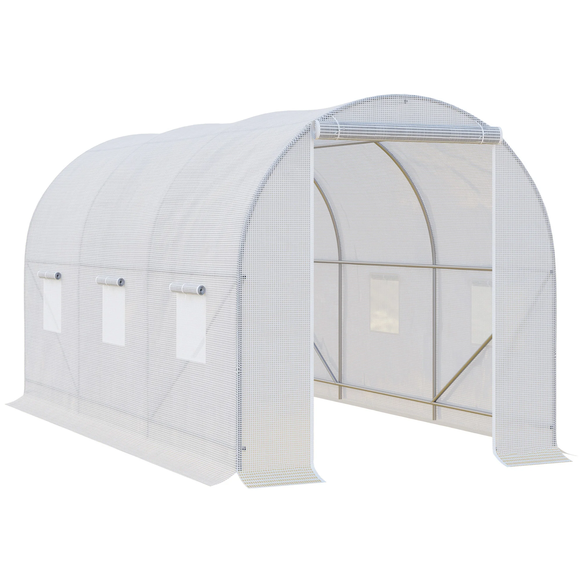 Outsunny outdoor greenhouse 3,5x2x2 m with 6 white mesh windows