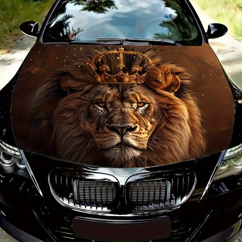 

Обертка на капот автомобиля Короля Льва, красочная виниловая наклейка для грузовиков, декоративная графика капота и автоаксессуары, водонепроницаемая и Sc
