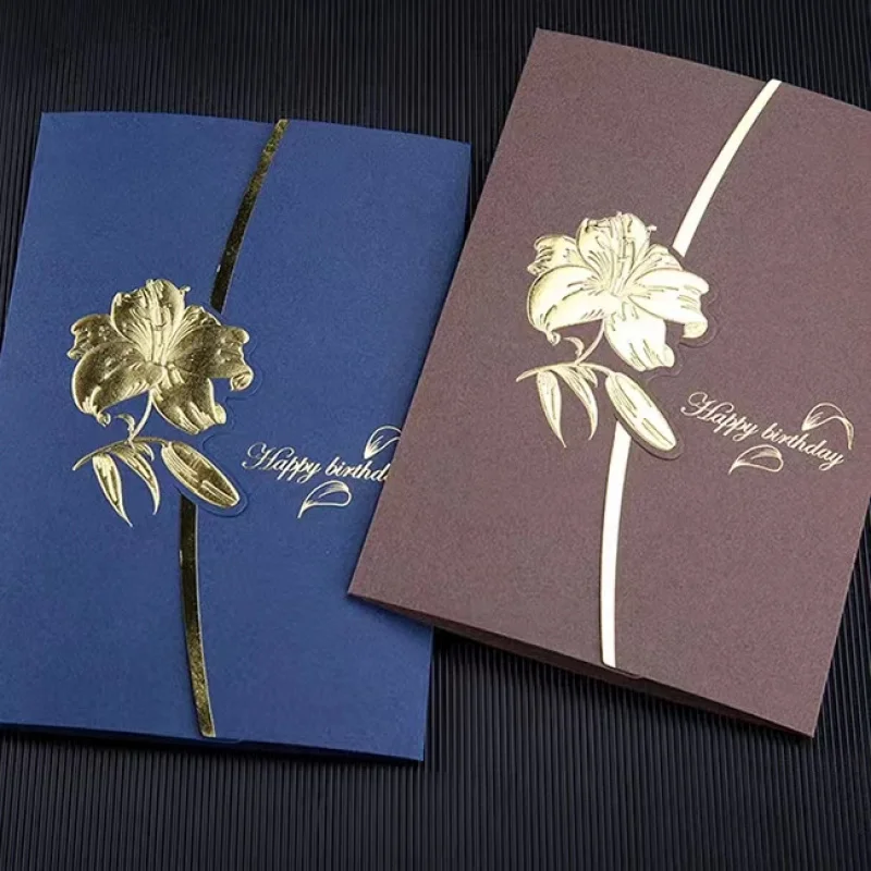 20 0.Zhang.Custom.Custom High-end Blessing Card Foil embossed Greeting Thank You card Business Paper Cards