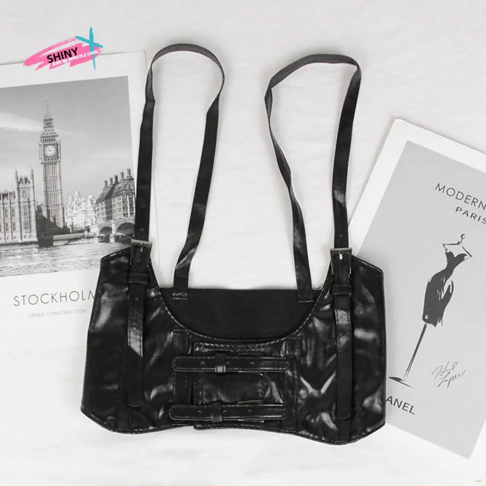 

Bandage Suspenders High Waist Metal Buckle Elastic Waist Strap Lolita Belts PU Leather Cummerbund Extra Wide Waistband