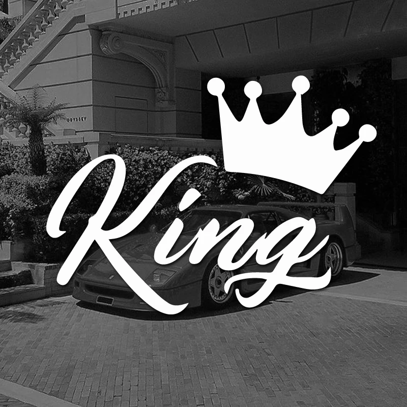 CROWN KING pegatinas de coche, calcomanía de vinilo impermeable a la moda, accesorios de decoración de estilo de coche
