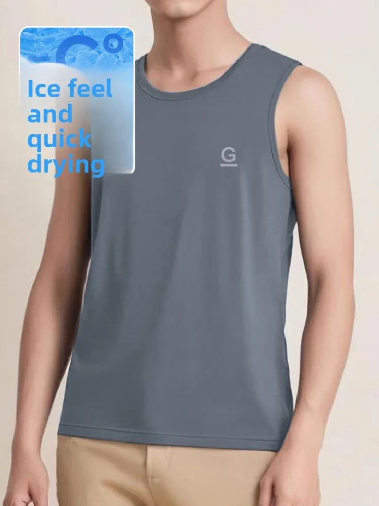 Qui Dry Sports Vest Men's Summer Running Fitn Training Ice Silk Cool Sensation Sweat ng Breathable Svel T-irt