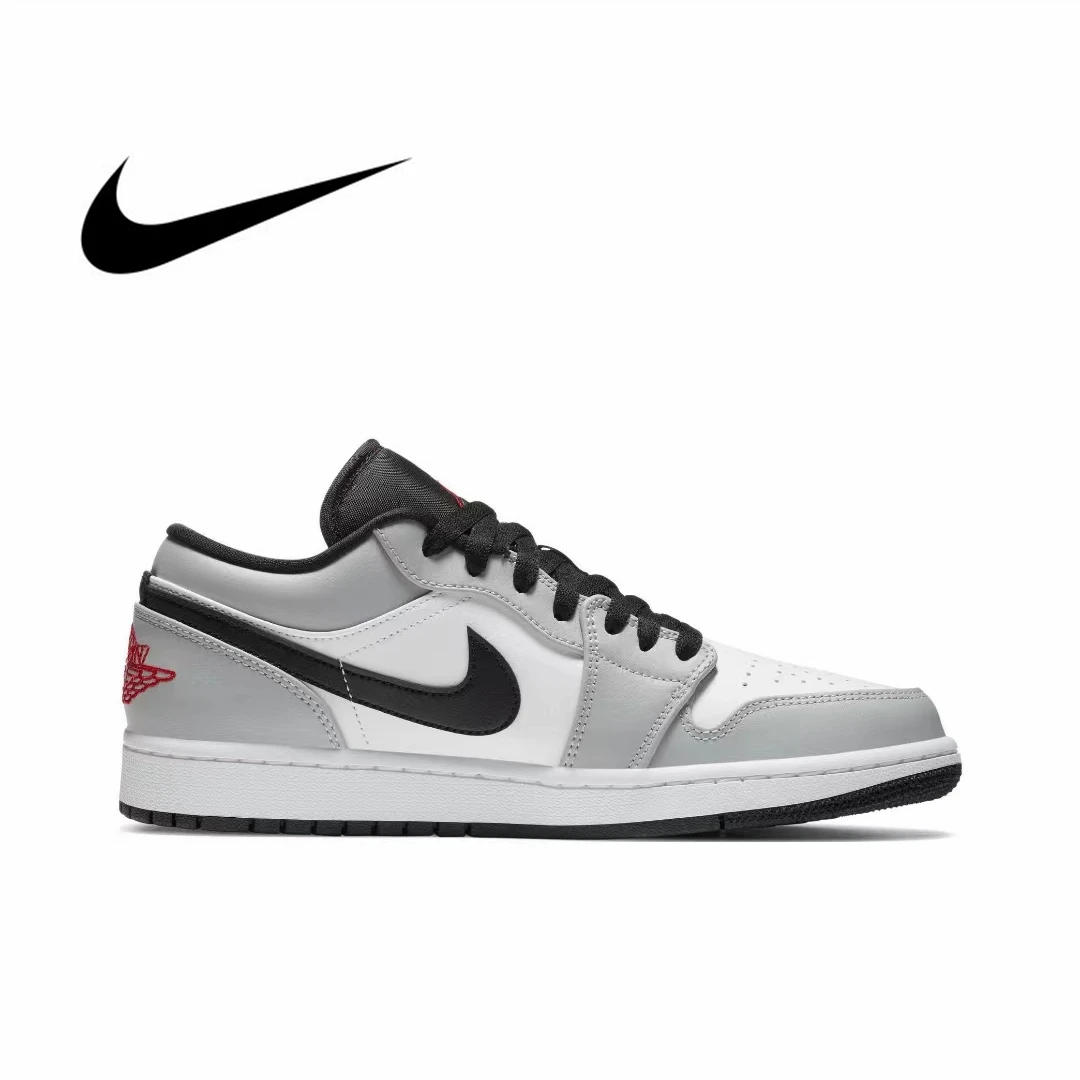 Nike Air Jordan 1 Retro low Light Smoke Grey basketball shoes Men\'s and women\'s fashion outdoor recreational sports shoes