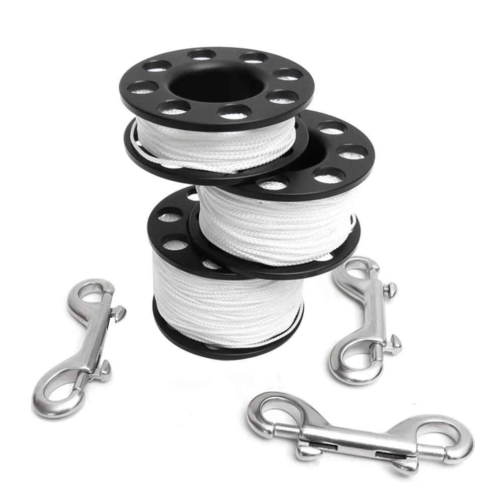 Imagem -05 - Scuba Diving Spool Finger Reel Double Ended Hook Equipamento Smb Cave Dive 15m Aço Inoxidável
