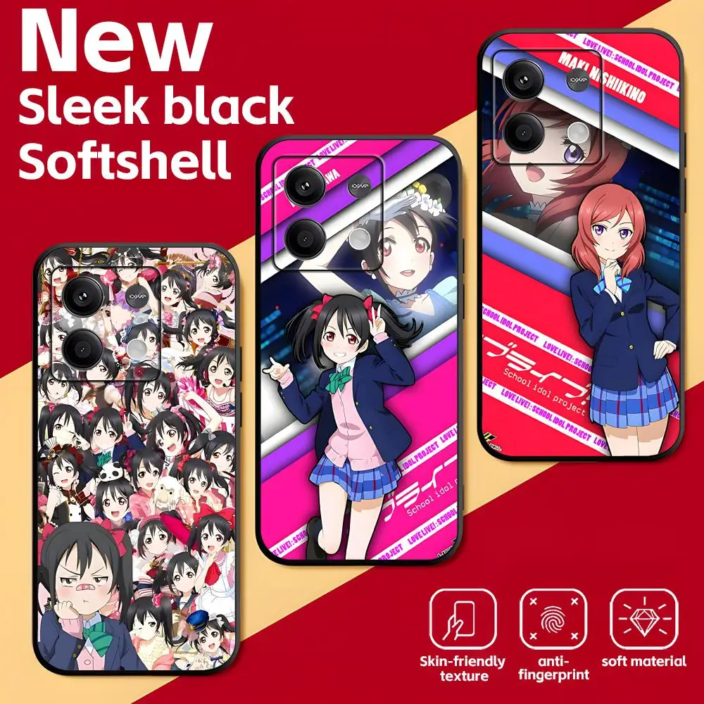 Люблю жить! Чехол для телефона School Idol Project, мягкий черный чехол для телефона Redmi Note 11 12 13 14 Pro Plus S 5G 14C A3