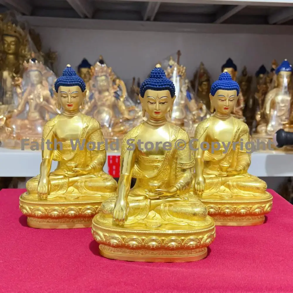 

special offer # Gilded Buddha Statue Shakyamuni golden RU LAI FO Buddhist family HOME effective safety good luck protection