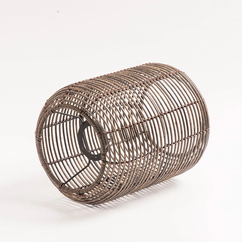 Imitation Rattan Woven Lampshade Hotel Teahouse Restaurant Creative Retro Ins Wind Chandelier Decorative Lampshade