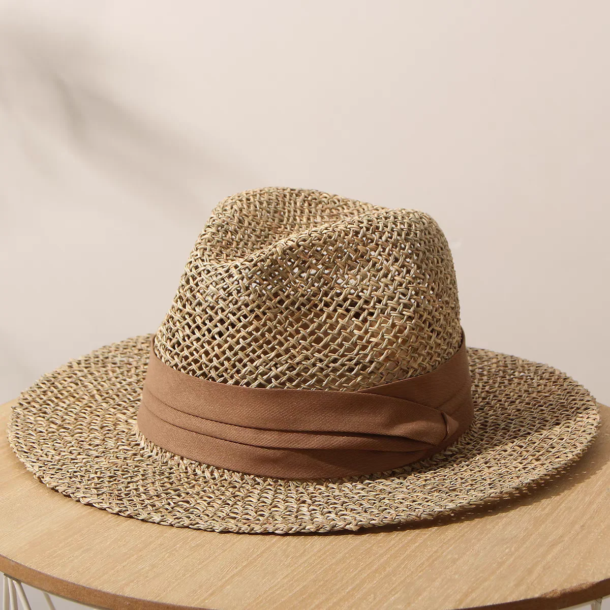 summer straw hat for women ladies Luxury Sun hat Fedora summer hat beach hat French Panama hat Wide Brim men cap colorful strip