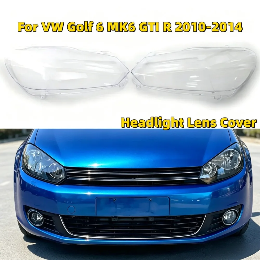 Für VW Golf 6 MK6 GTI R 2010-2014 Scheinwerferabdeckung Transparente Abdeckung Scheinwerfergehäuse Scheinwerferlinse Links & Rechts