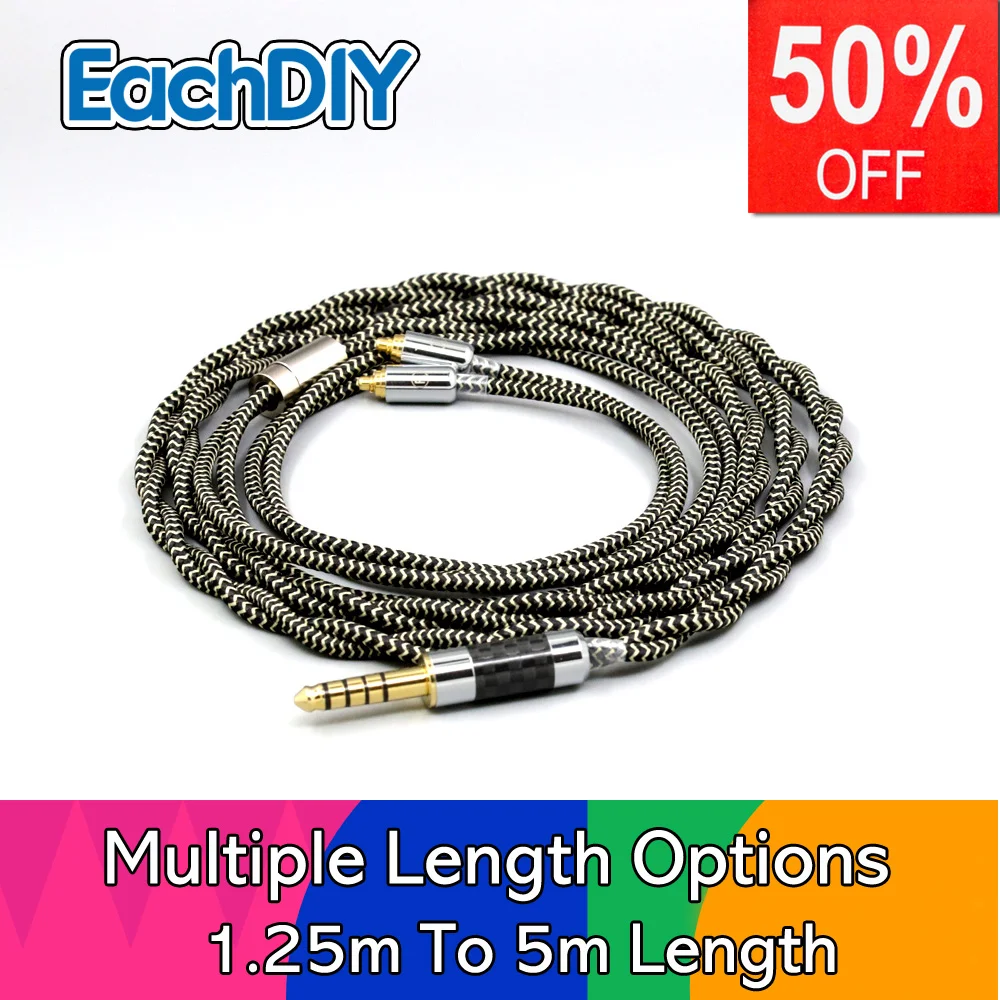 

2 Core 2.8mm Litz OFC Earphone Shield Braided Sleeve Cable For Final E5000 E4000 Sennheiser ie200 IE300 IE900 ie600 LN008066