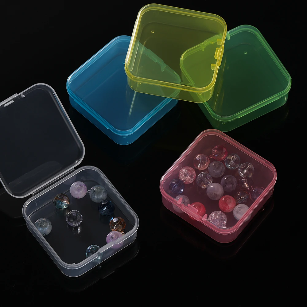 Bead Organizer Box 14Pcs Small Clear Plastic Bead Nail Art Accessories Containers Art Craft Bead Seed Jewelry Tabletop Storage