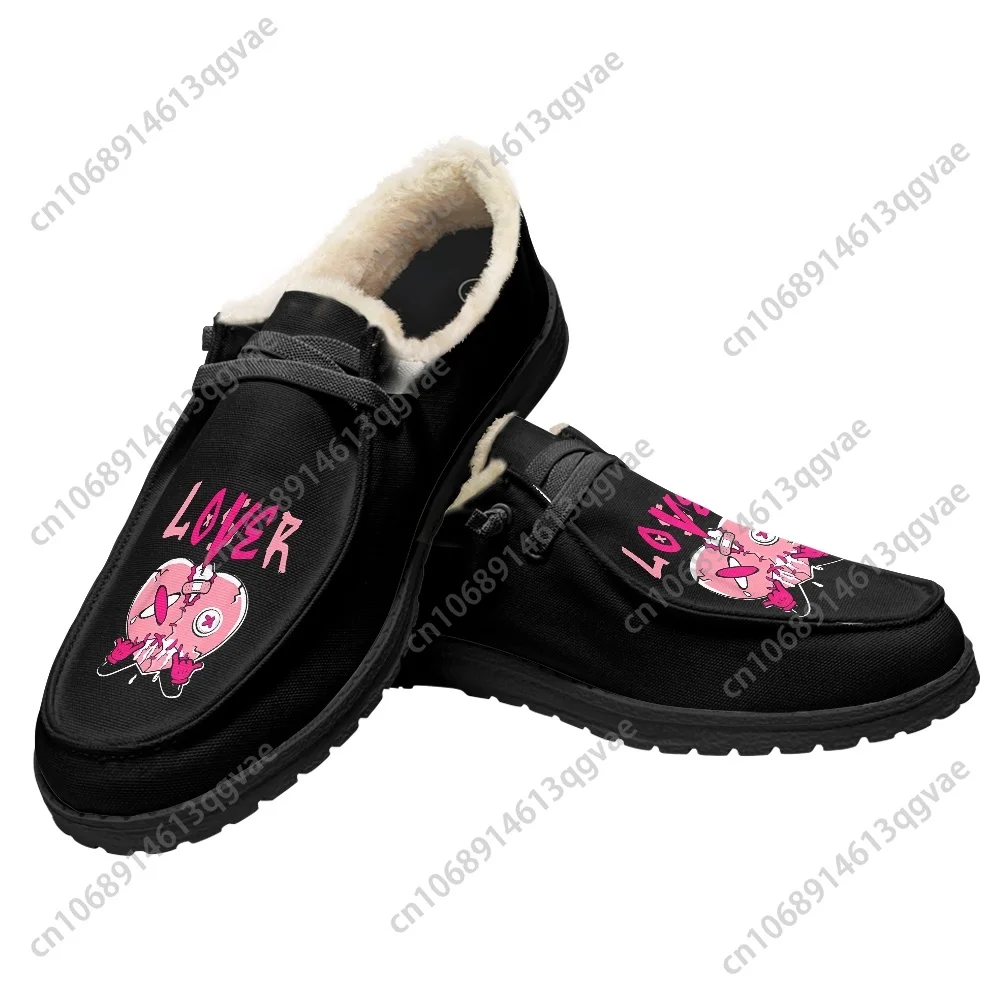 Pink Loser Lover Pink Drip Heart Casual Shoes Plush Flat Shoe Men Woman Breathable Outdoor Lightweight Footwear Custom Shoe