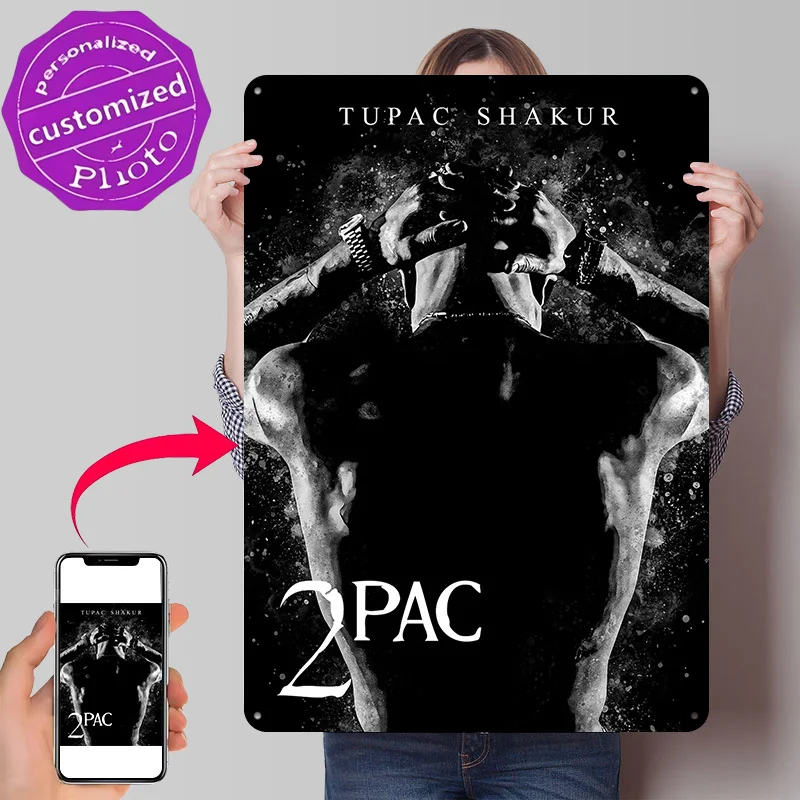 Tupac Shakur '2Pac' Metal Poster Perfect Gift for Fans Lovers Personalized Wall Art Metal Sign for Luxury Decoration Home Room