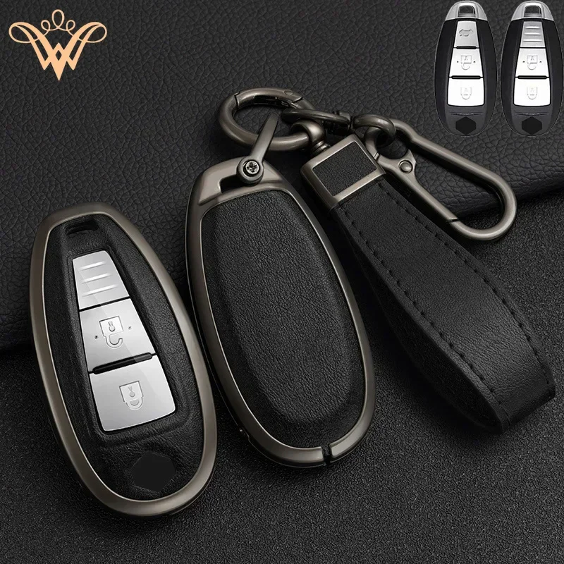 Zinc Alloy+ Leather Car Key Case Cover For Suzuki Baleno Ciaz Ertiga Ignis Kizashi SX4 S-cross Swift Vitars 2 3 Buttons Remote