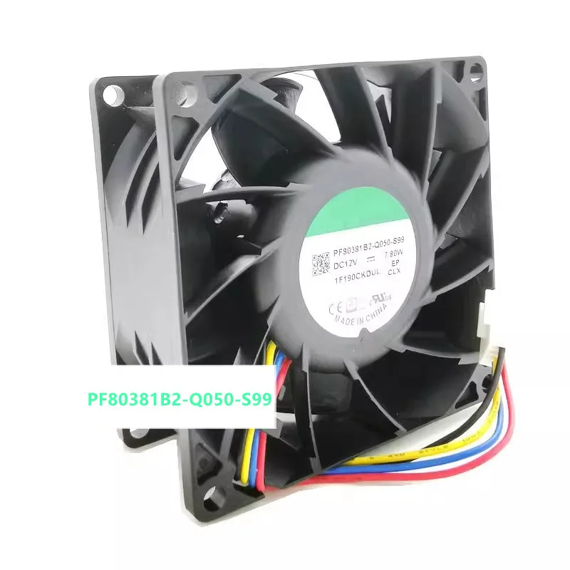 PF80381B2-Q050-S99 (1piece) 80x80x38mm 12V 7.8W 4-Wire PWM High Speed Server Fan ,Original In Stock